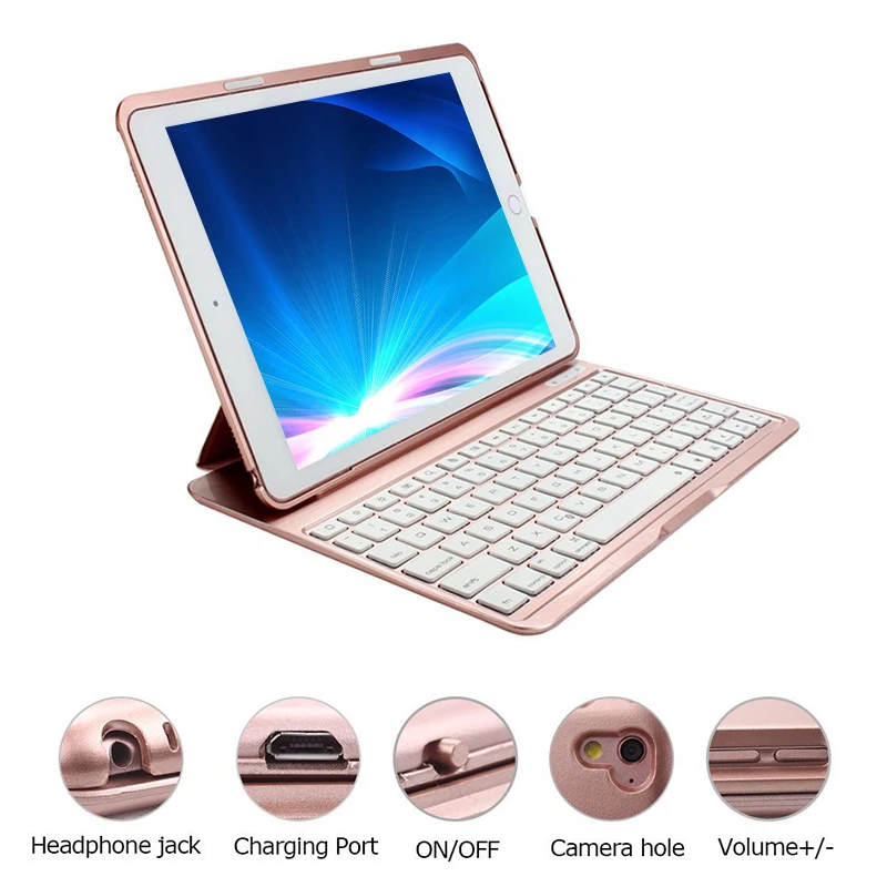 

Landas For iPad Pro 9.7 Keyboard Cover Bluetooth Wireless 3.0 Keyboard For iPad A1673 A1674 A1675 Tablet Case Keyboards