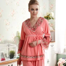 Новое поступление Для женщин хлопок пижамы на весну и осень, одежда для сна, комплекты из 2 предметов Для женщин домашняя одежда пижамы и одежда для отдыха