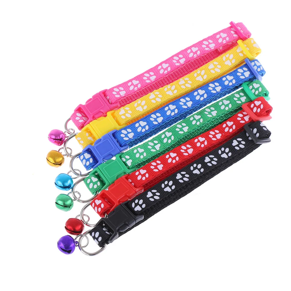 

1 PC New Lovely Footprint Pet Collar Strap Buckle Small Footprint Dog Puppy Nylon Fabric Cat Kitten Pet Collar Pet Supplies