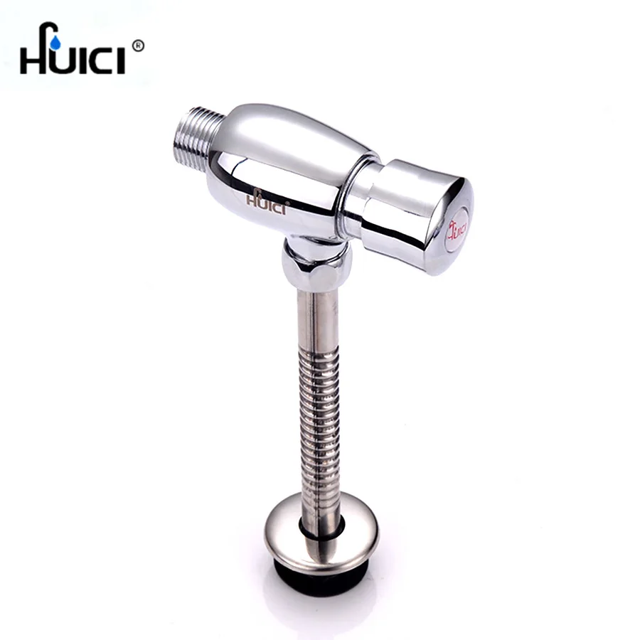 HUICI Brass Exposed Urinal Flush Valve Button Type Manual Time extended