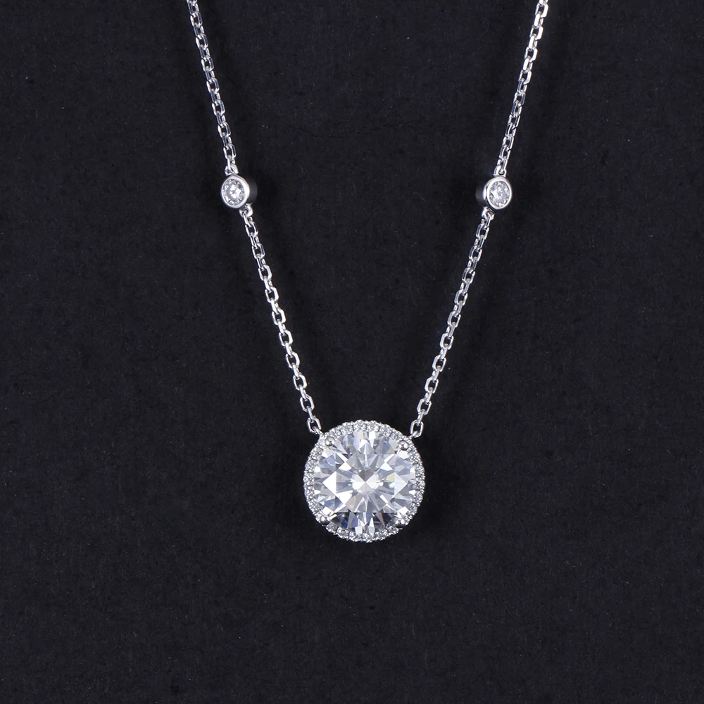 halo moissanite pendant necklace (3)