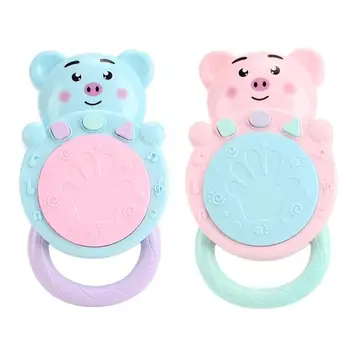 

Cartoon Pig shape Electric Music Light Hand Patting Drum Toy for Baby brain Training Pig Model Parent-child interaction Toy ABS