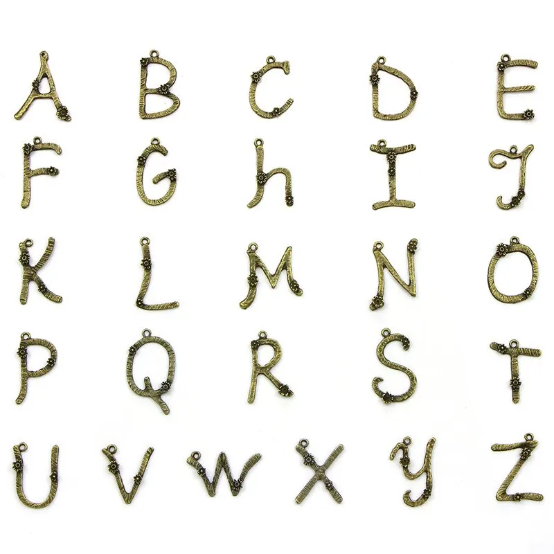26 Letters European English Alphabet Letters A-Z Charms DIY Pendant Beads Fit Charms Bracelet Women Jewelry 1set