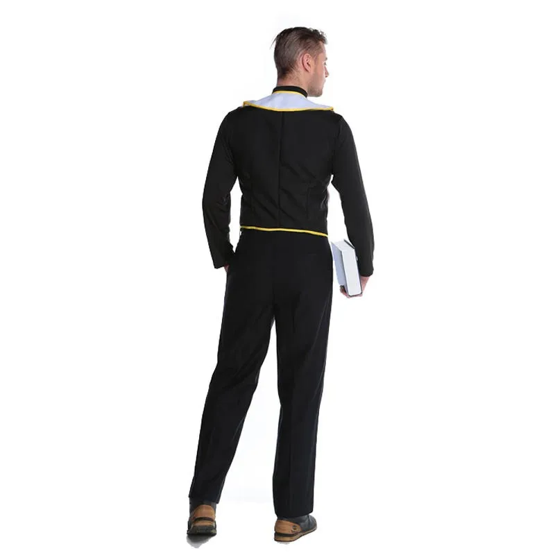 Deluxe Party Adult Man Fancy Costume Fun Theme Apparel Halloween Priest Clergyman Cosplay Men Fancy Dress L15347 (5)