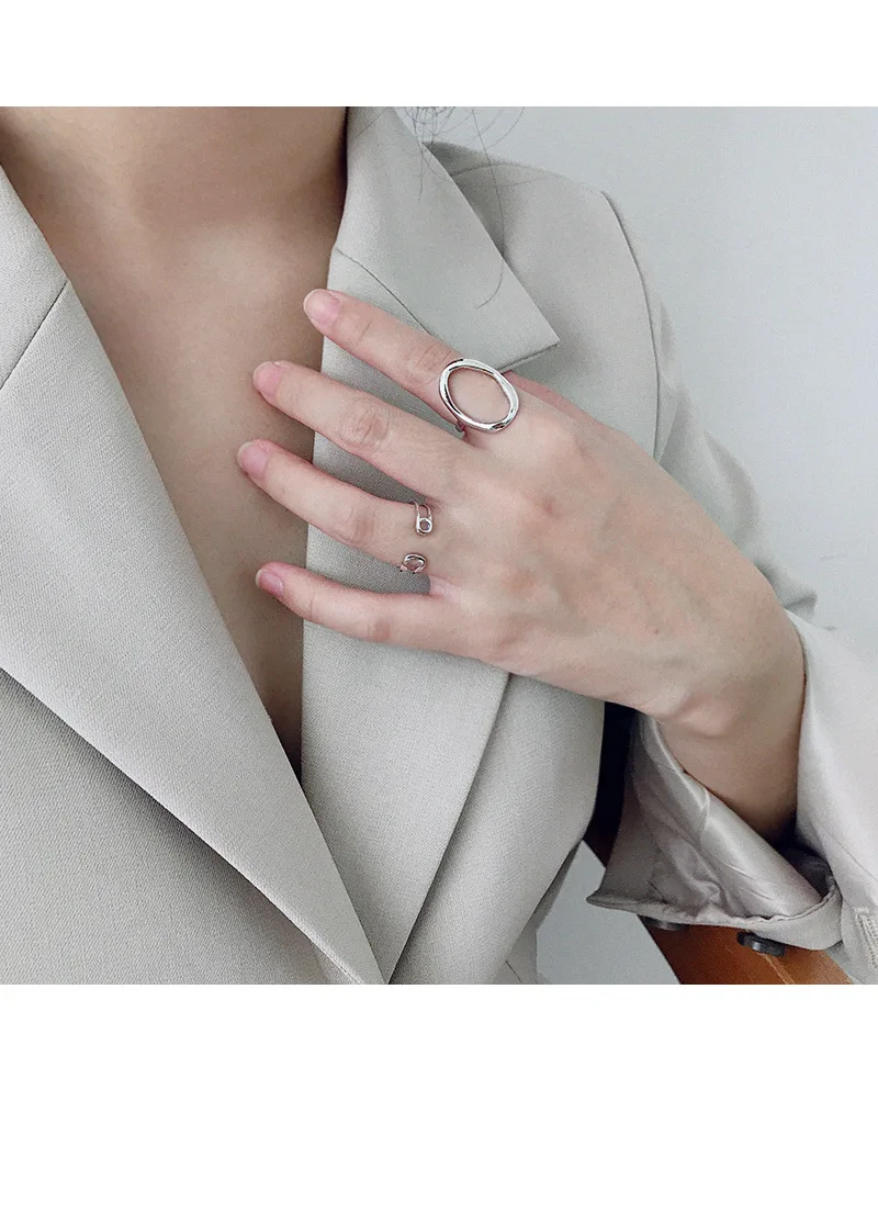 SHANICE S925 стерлингового серебра Открытые Кольца для женские булавки для воротника форма тайское серебряное кольцо на палец для вечеринки Подарки