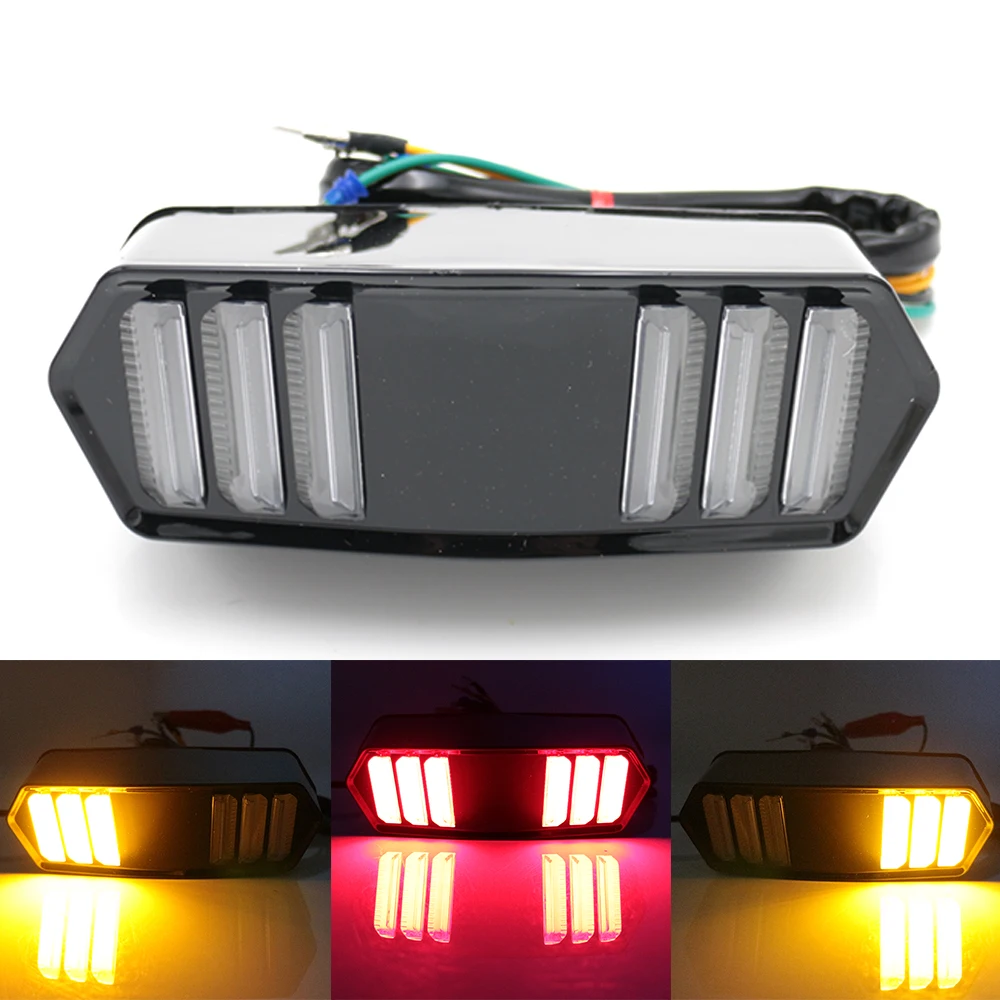 Led Motorcycle Rear Tail Light Brake Turn Signal Integrated Light Lamp
