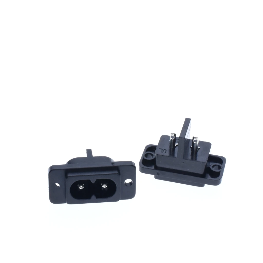 Штырьковый черный разъем электропитания переменного тока IEC 320 C8 сменные