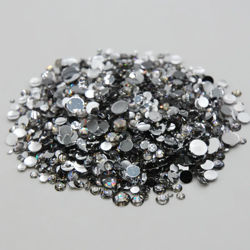 

New high quality gray mixed size 3D nail art flat back non-thermal fixed stone acrylic crystal rhinestone DIY jewelry decoration