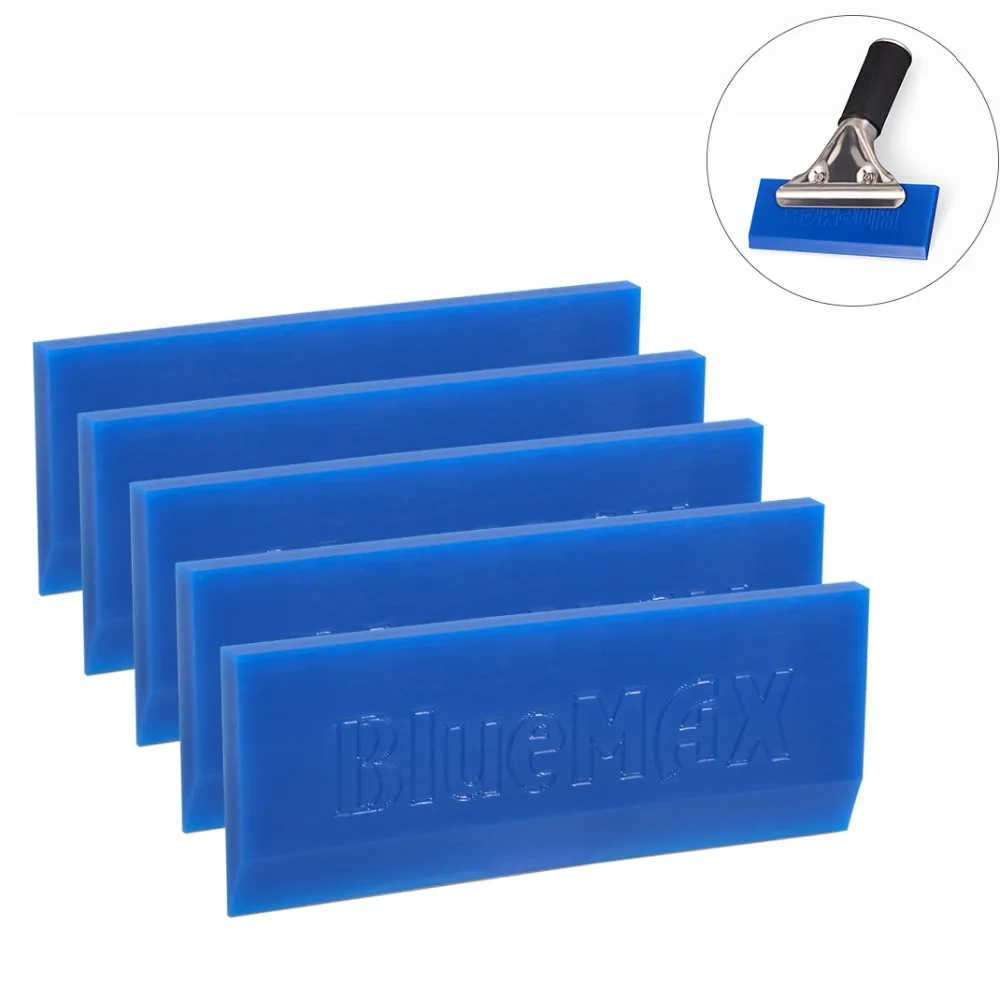 

FOSHIO 5pcs BLUEMAX Rubber Spare Blade for Handle Squeegee Vinyl Car Foil Wrap Window Tint Tool Water Wiper Cleaning Ice Scraper