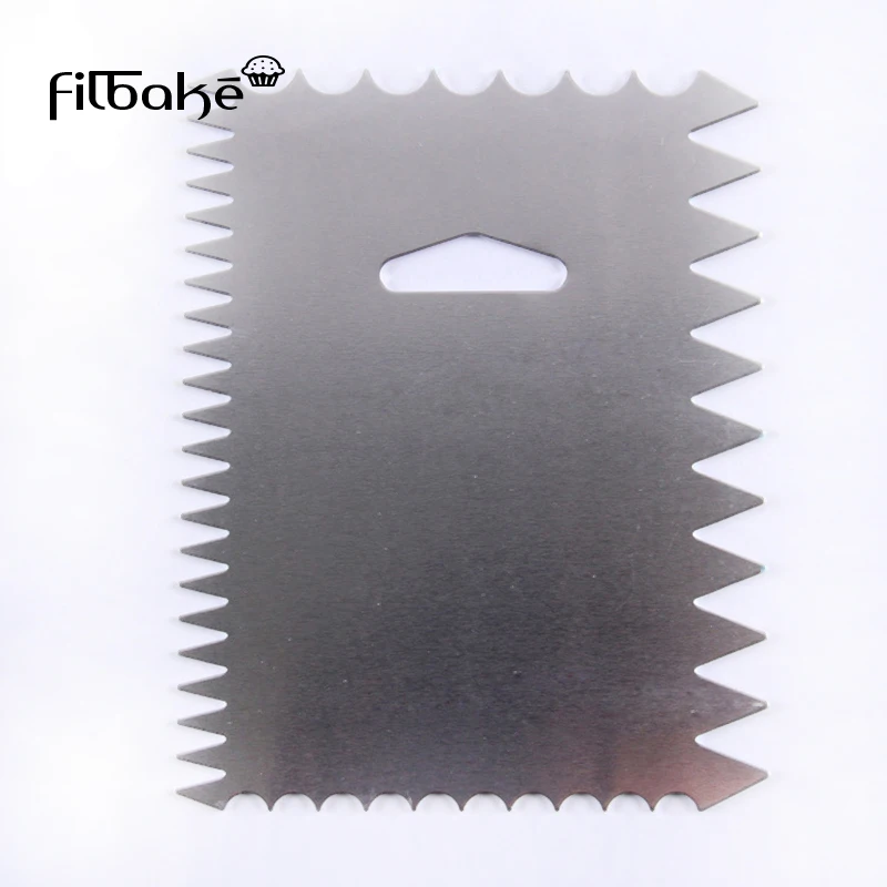  FILBAKE Baking Scraper Dough Knife Icing Fondant Scraper Jagged Edge Plain Smooth Cake Paddle Cake 