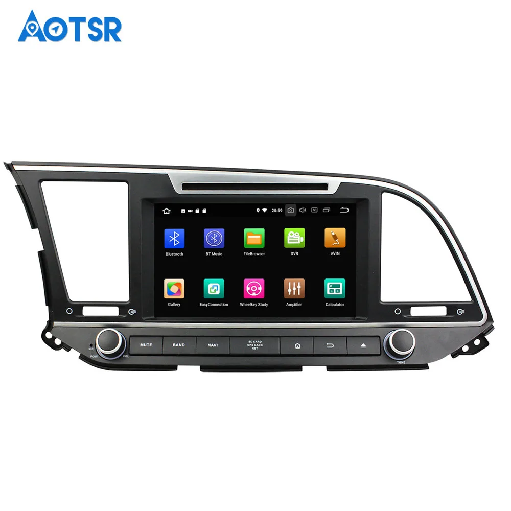 Sale Autoradio Android 8.0 1 din Car GPS Radio For Hyundai Elantra 2016 2017 2018 Touch Screen Auto Stereo GPS 1024*600 CANBUS Radio 7