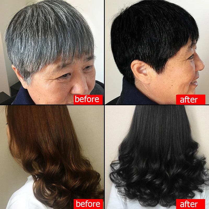 Natural Soft Shiny Brown Golden Hair Dye Shampoo Wine Red Purple