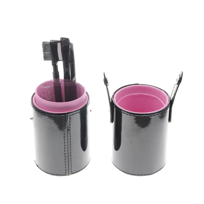 

17.8*6.6cm Cylinder Brush Holder Eyebrow Makeup Cosmetic Set Include Eyebrow Brush Tweezer Eye Shadow Brush Eyelash Brow Comb