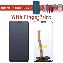 С отпечатком пальца 5,8 '', ЖК-дисплей для huawei Honor 10, сенсорный экран, рамка для huawei Honor 10, ЖК-дисплей на Col-L29