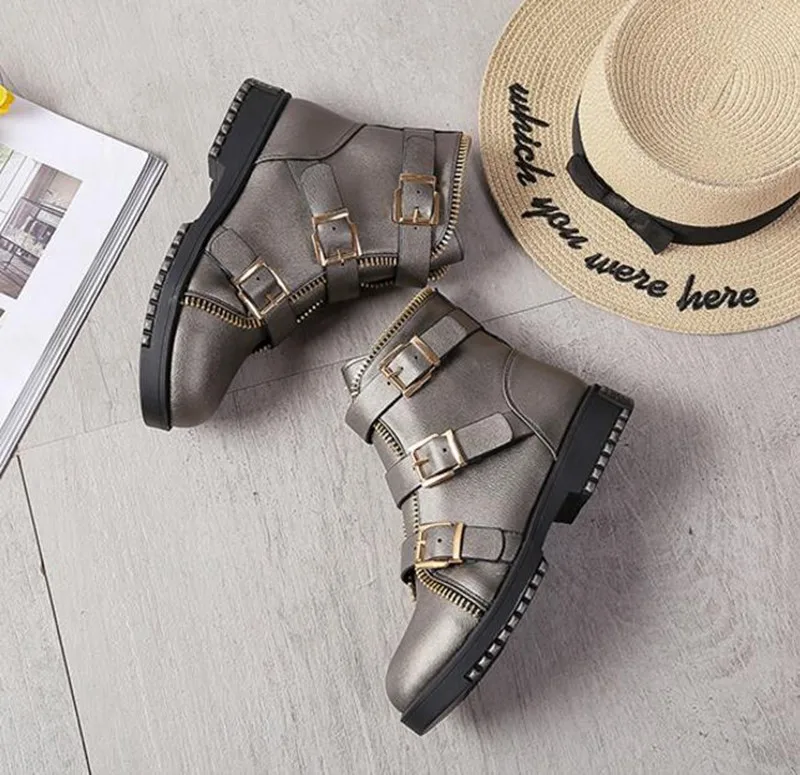 COOTELILI Fashion Zipper Boots Women Shoes Woman Ankle Boots For Women 4cm Heel Winter Autumn Rubber Boots Women 35-40 (6)