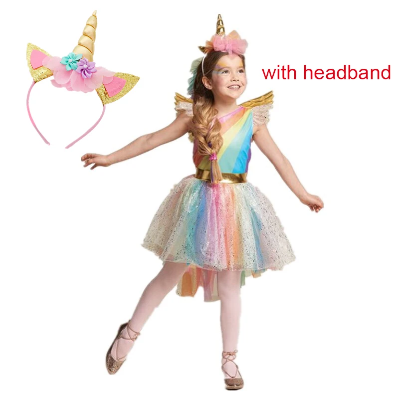 

Girls Christmas Dress Colorful Unicorn Baby Halloween Costumes Kids Party Carnival Fancy Dresses Children Clothing For 3 5 6 8Y