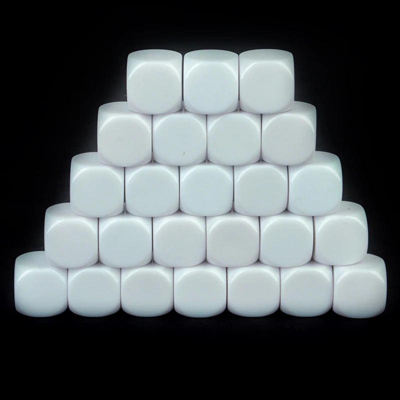 

10Pcs/Set 16mm Glossy Dice Teaching Blank Dice Light Plate Can Be Screen Printing DIY Dices