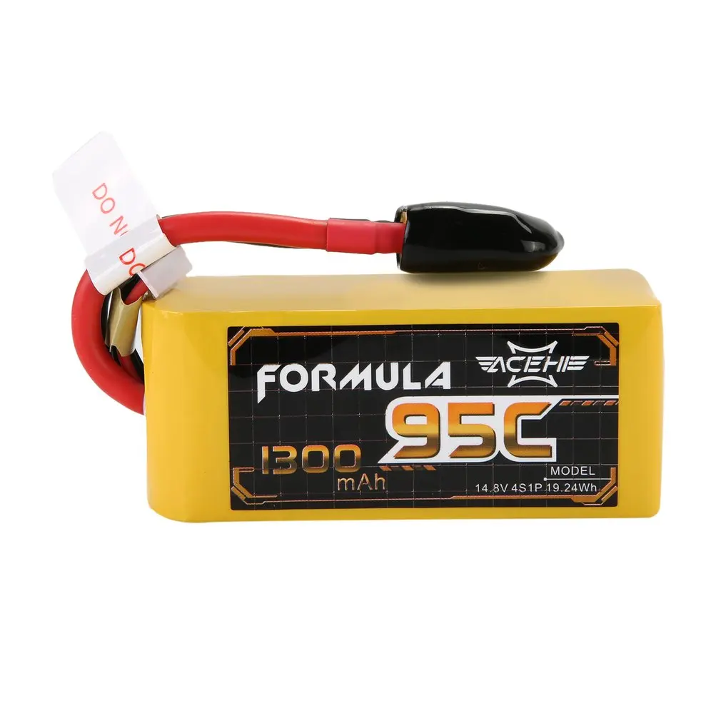 

ACEHE 1300mAh 95C 14.8V 4S1P 22.2WH Capacity High Rated Lipo RC Battery with XT60 Plug for FPV Racing Car Boat