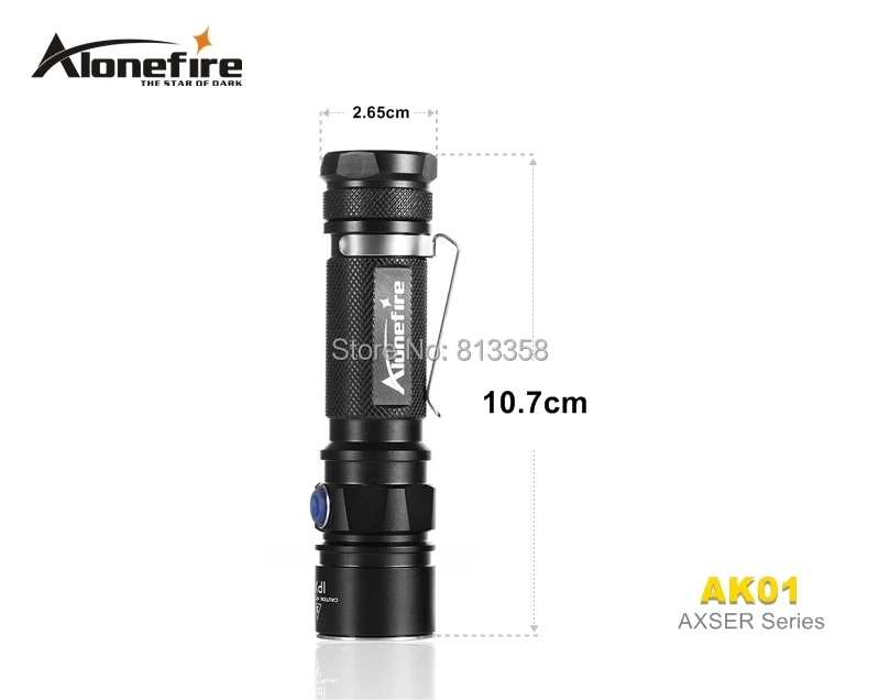 AloneFire классический AK01 AXSER серии CREE XM-L2 светодиодный 3 режима Легкий Мини светодиодный фонарик факел