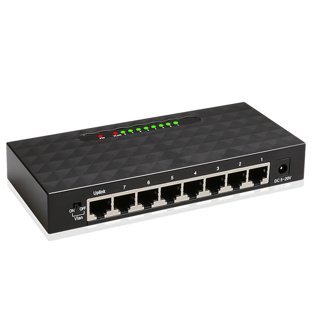Умный гигабитный коммутатор KuWFi 8 портов 10/100/1000 Ethernet сетевой концентратор Lan
