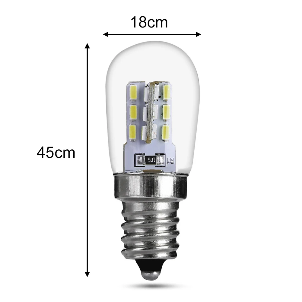 5PCS/Lot LED Light Bulb E12 2W 24 LED High Bright Glass Shade Lamp 220V Refrigerator Lamp Bulb For Sewing Machine Refrigerator