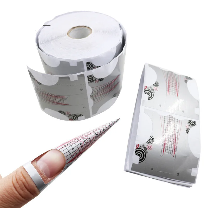 

KESMALL 100Pcs/Set Silvery Color Nail Form Nails Extension UV Nail Builder Gel Competitive Edge Nail Art Guide Tools CO946