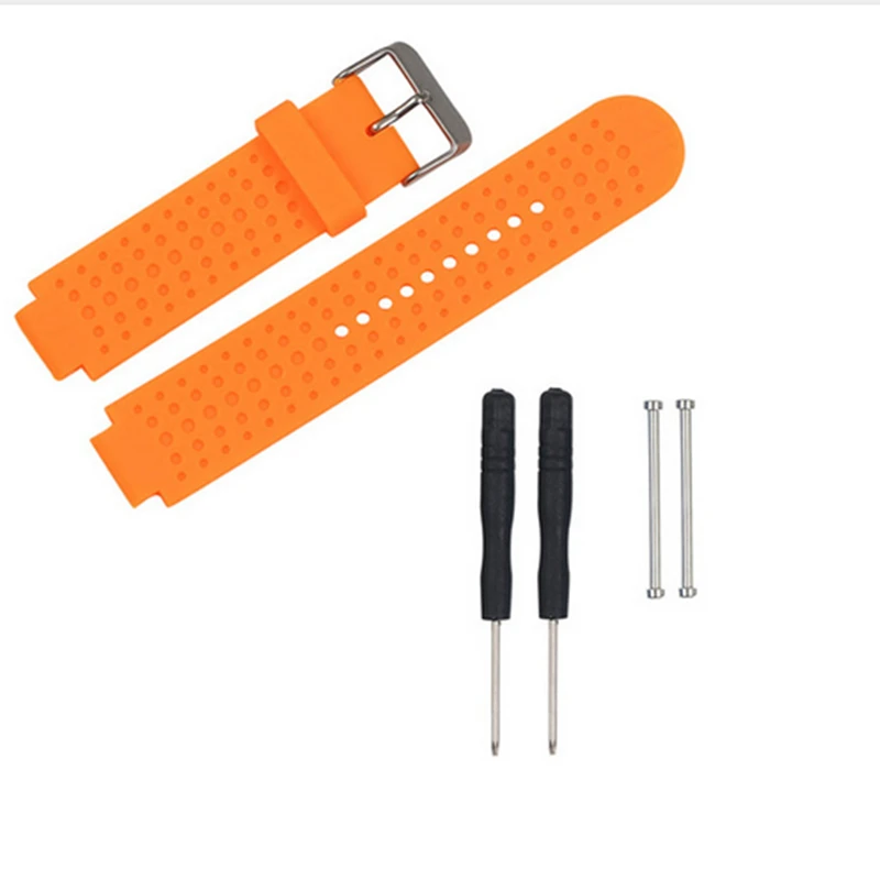 Сменный силиконовый ремешок для наручных часов с набором инструментов для Garmin Forerunner 220 230 235 630 620 735 подход S20 S5 S6 - Цвет: orange