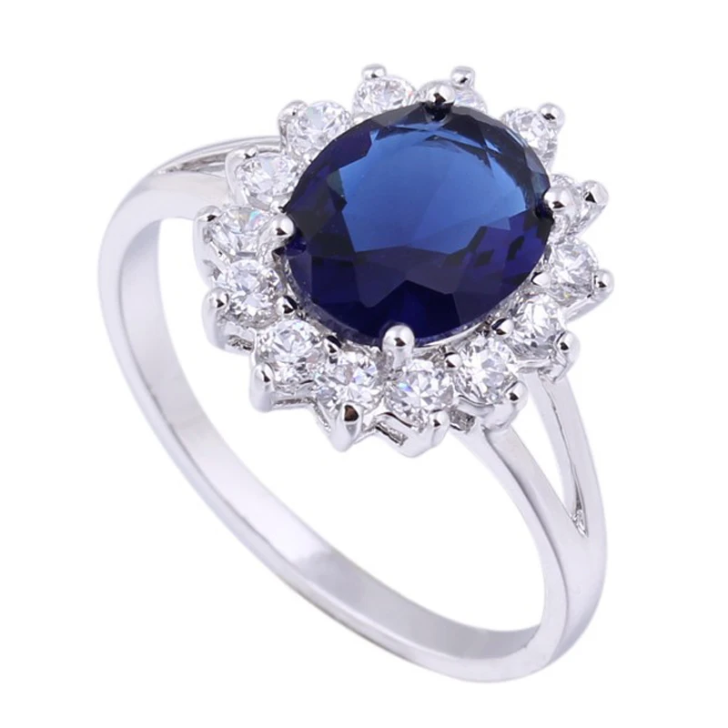 luxury british kate princess diana william engagement ring with zinc alloy crystal blue rhinestone wedding rings - Princess Diana Wedding Ring luxury british kate princess diana william engagement ring with zinc alloy crystal blue rhinestone wedding rings - Princess Diana Wedding Ring