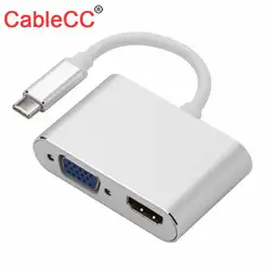 Кабель USB-C USB 3,1 type C к HDMI 4 K 30 Гц и VGA 1080 p адаптер для ноутбука Macbook Pro монитор HDTV