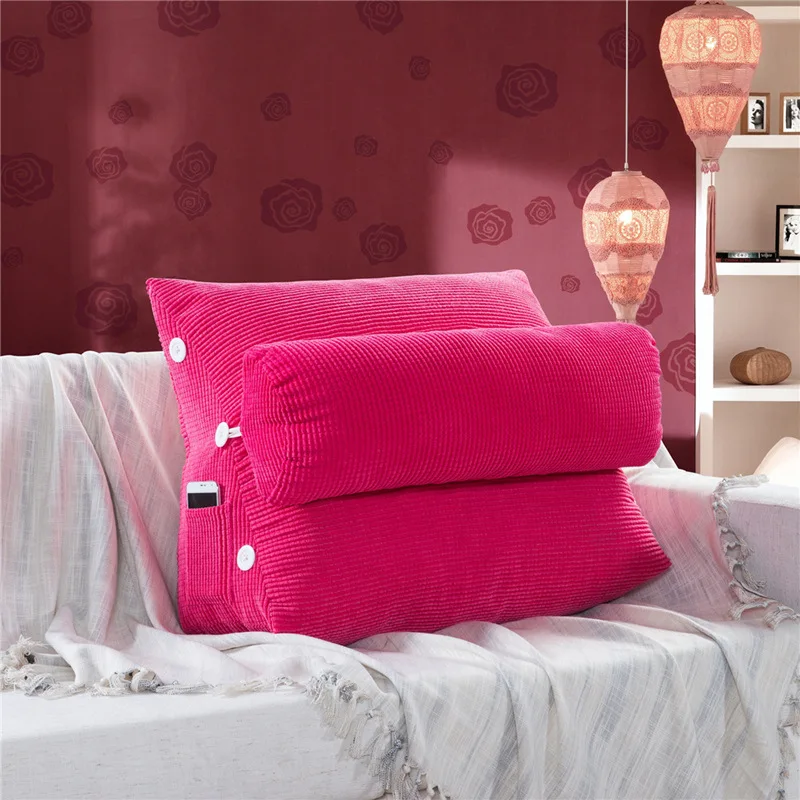 SunnyRain Triangular Backrest Cushion For Sofa Cushions For Bed Thick Corduroy Pillow Back