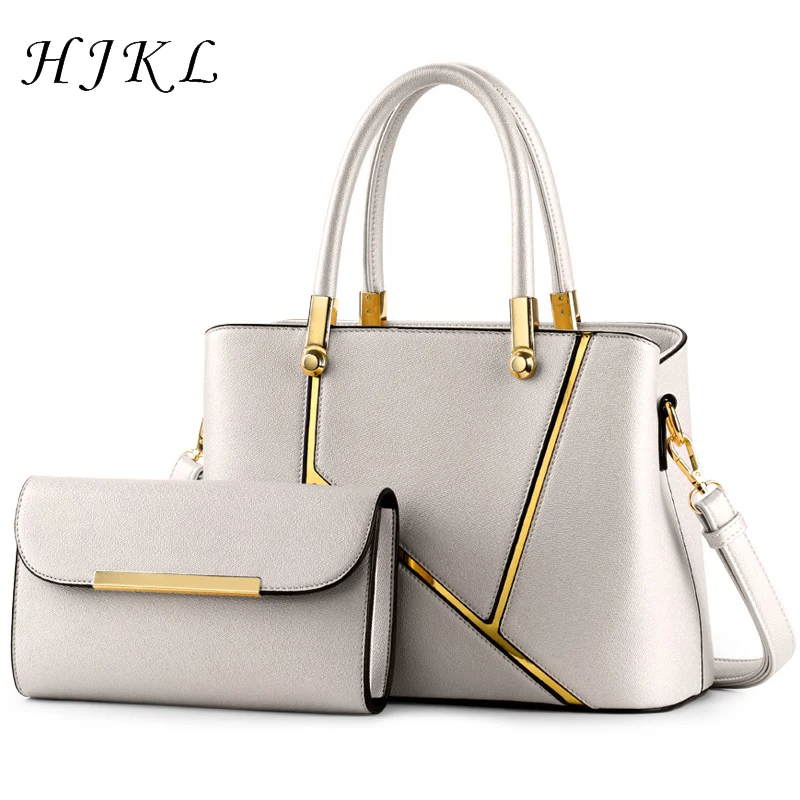 

HJKL 2018 New PU Composite Bag Famous Brand Women Luxury Bag High Quality Female Handbag Large Capacity Durable and Fashionable
