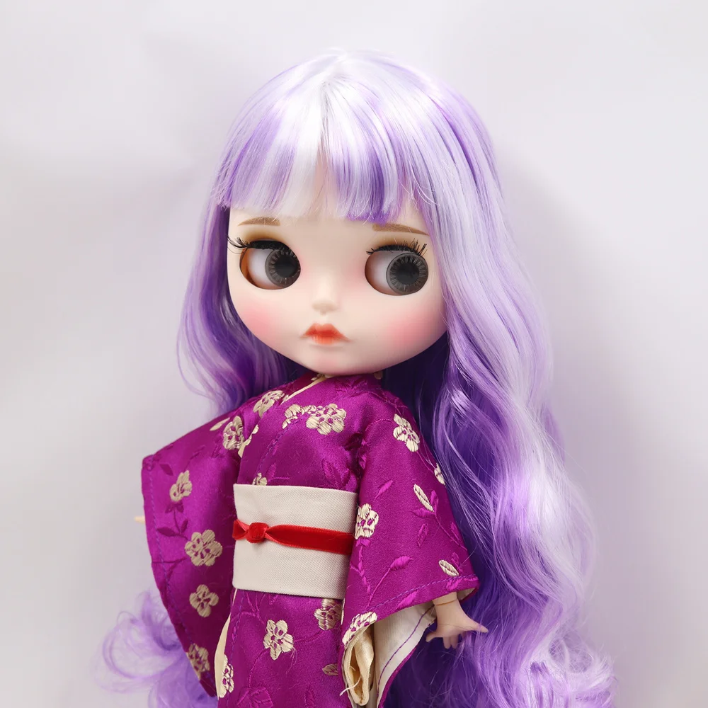 ICY Fortune Days factory blyth кукла белая кожа суставное тело новое матовое лицо с бровями губы смешанные фиолетовые Кудри DIY sd Подарочная игрушка