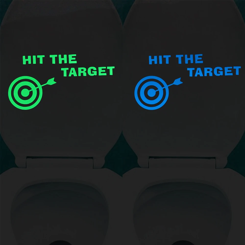 

Glow in the Dark Hit the Target Toilet Aiming Stickers Bathroom Art Deco Funny Decals Washroom Lavatory DIY Decorations
