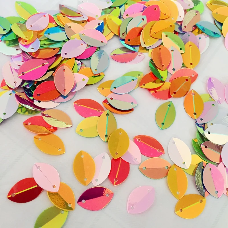 

2500pcs Leaf shape glitter sequin patch 2 hole patches riverdale south side C37A*5