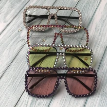 ZAOLIHU, квадратные солнцезащитные очки с бриллиантами, мужские,, негабаритные, дизайнерские, солнцезащитные очки, Ретро стиль, женские очки с большими линзами, UV400 Oculos de sol