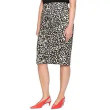 Женские Элегантные до колена леопардовые прямые длинные осенние, весенние повседневные юбки