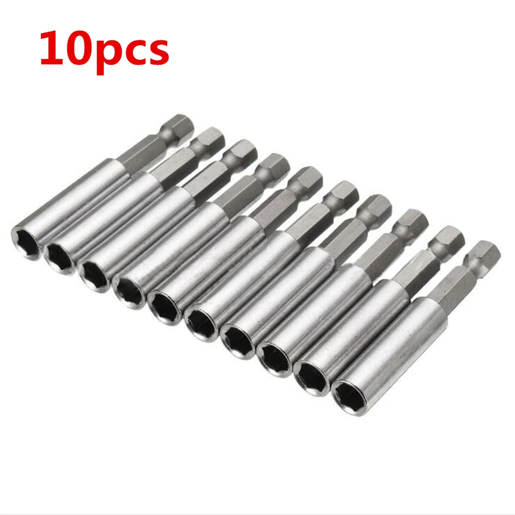 

10pcs Magnetic Connecting Rod 1/4" Hex Rod Shank 60mm Long Handle Screwdriver Extensions Quick Change Hand Tool Socket Hand Tool