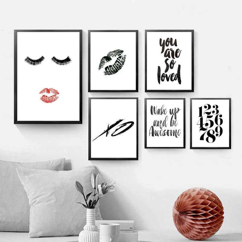 

Wake Up And Be Awesome Print, Fashion Makeup Eyelash Print, Printable Art Canvas Painting, Wall Art Print Poster HD2105