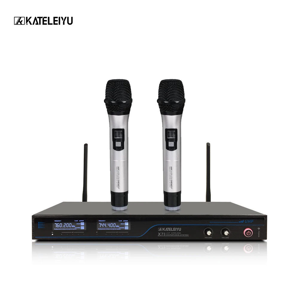 

Professional Wireless Microphone X7 whole LCD Control screen Sound good quality Church singing home karaoke