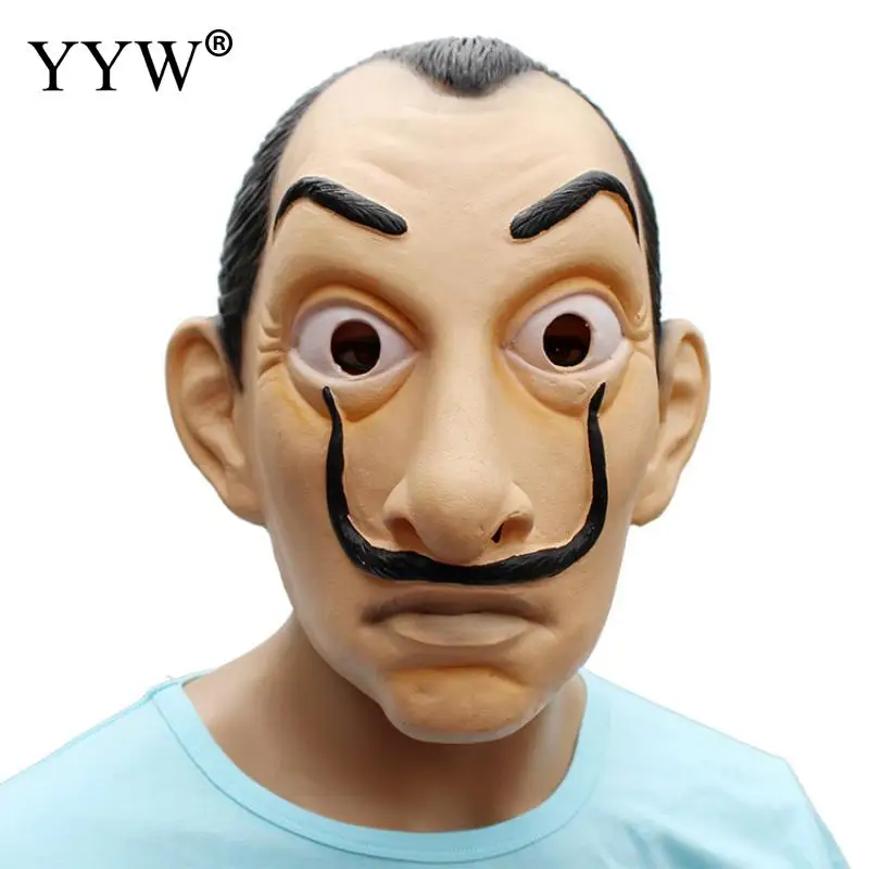 

Full Face Mascaras Dali Funny Latex Halloween Mask Paper House La Casa De Papel Cosplay Halloween Decor Masquerade Masks Tools