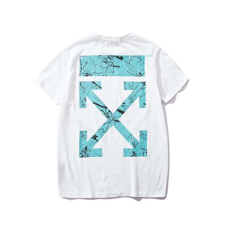 

2019 New Arrival Off White OW Short Casual O-neck Print Knitted T-shirts B006