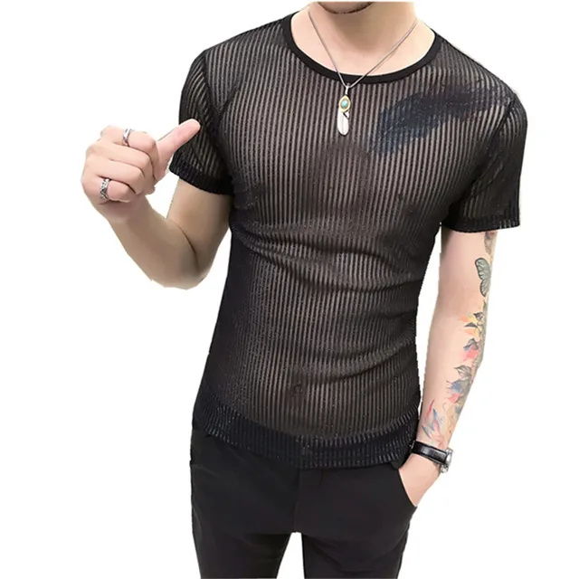 Breathable Casual T Shirt Men 2018 Summer Slim Fit Mens Basic Tee