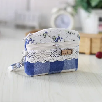 

Women cotton plaid lace mini handbag ladies day clutch wristlets bag female small pouch bolsa feminina bolso mujer for girls