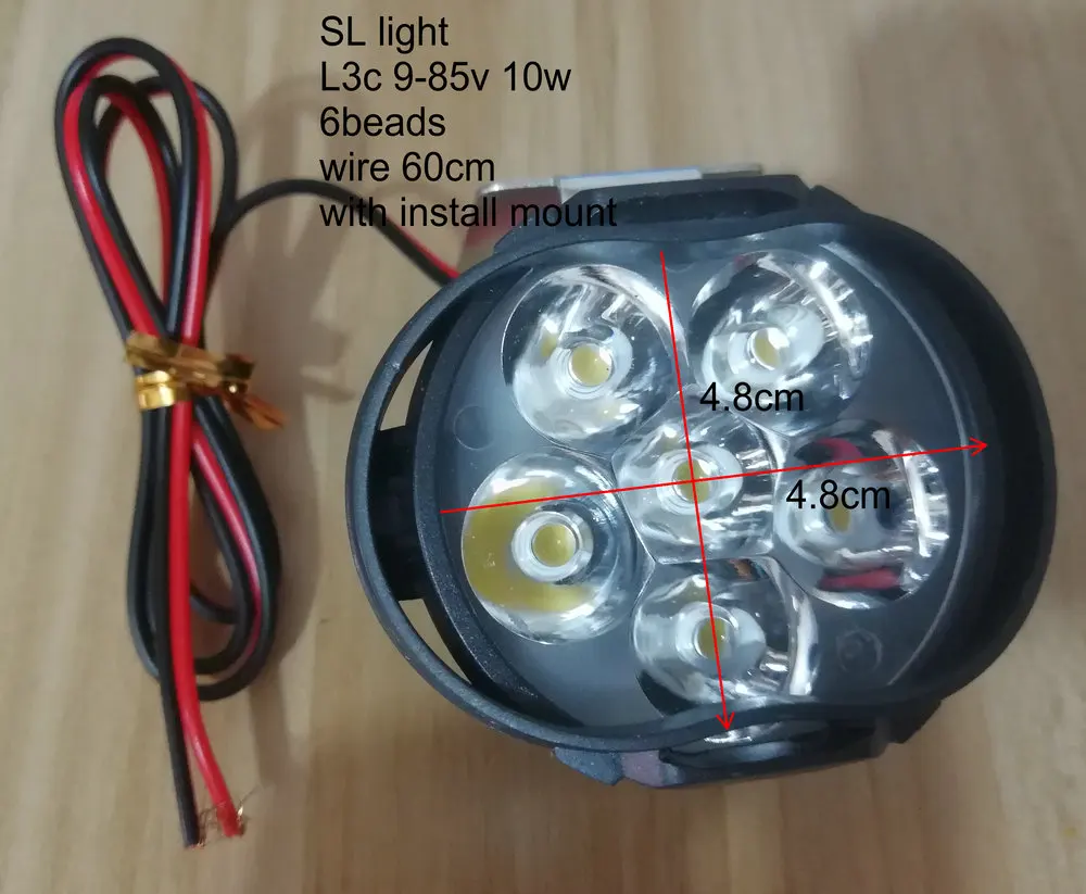 

FRONTLIGHT led light lamp 9-85v 10w 6beads L3c high lightness for electric bike scooter mini MOTO MTB ATV tricycle diy part