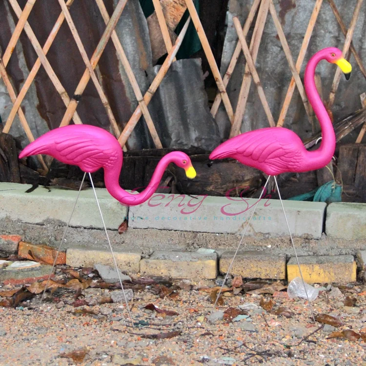 1 Pair Pink Plastic Flamingos Garden Courtyard Lawn Decoration 1 Pair Pink Plastic Flamingos Garden Courtyard Lawn Decoration Wedding Party Jardin Landscape Dressing Decorated Ornaments In Diy Decorations From