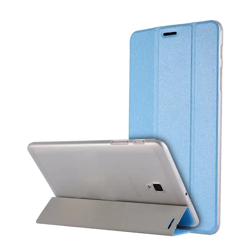Чехол-накладка для samsung Galaxy Tab A 8,0 SM-T380 T385, тонкий Чехол-подставка из искусственной кожи для Galaxy Tab A 8,0 T380, чехол для планшета - Цвет: Light Blue