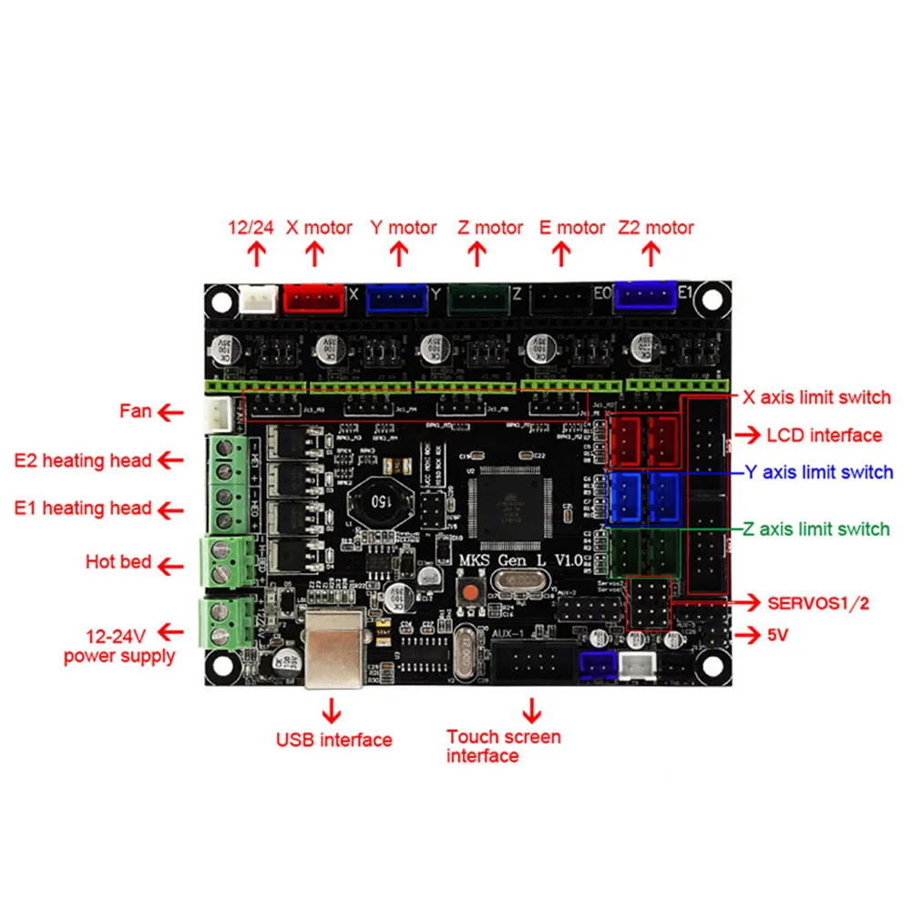 

For MKS GEN L Compatible with TFT28 LCD Display Support DRV8825 Motor Driver 3D Print Kits SD998