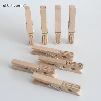 

Custom Engraved Reception Card Holders Event Table Escord Place Card Holders Vintage Wooden Clothespins Wish Tree Treat Bag Clip
