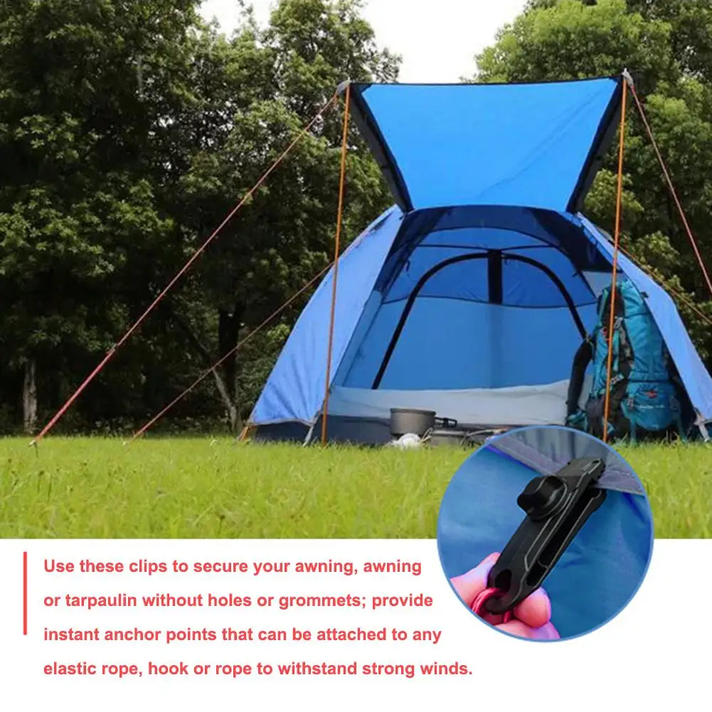 Tent Clip Adjustable Plastic Windproof Tent Clip Reusable Outdoor Tarpaulin Clips for Activities Camping Canopy Clip Nylon