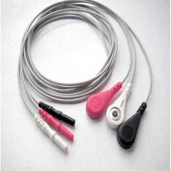 

Free Shipping AAAMI holter recorder ECG leadwire,3 leads,Snap,AHA D1.5 to Snap 4.0 Holter Cables for Holter ECG Machine